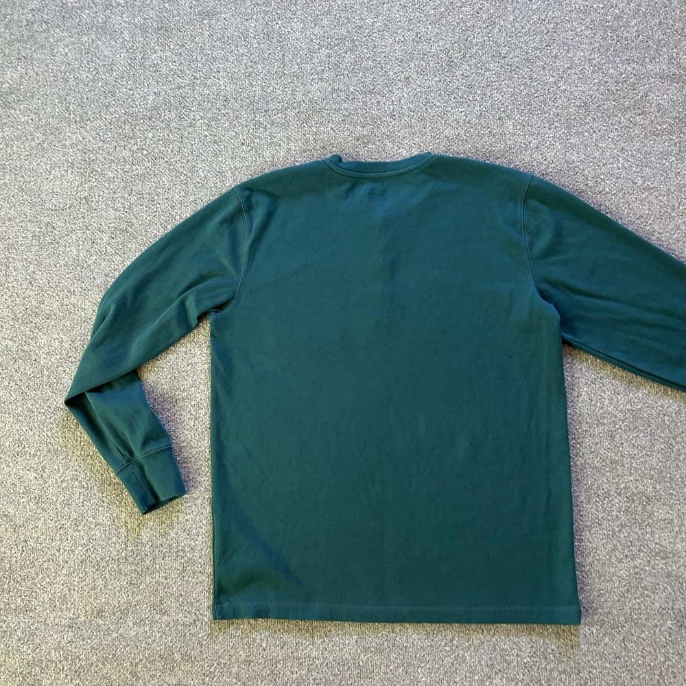 Carhartt Shirt Mens Large Green Henley Long Sleeve Pocket Workwear Relaxed - Picture 3 of 8